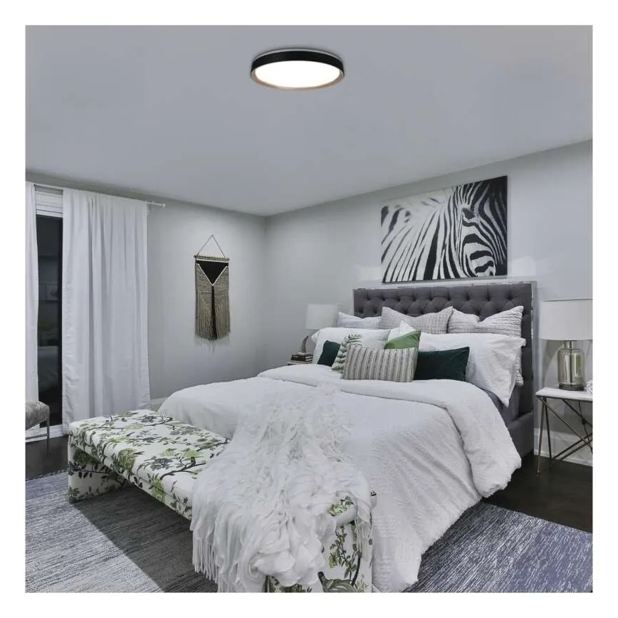 Lámpara de techo LED regulable ILVI LED/45W/230V 2700-6500K Ø 50 cm negro/beige + mando a distancia