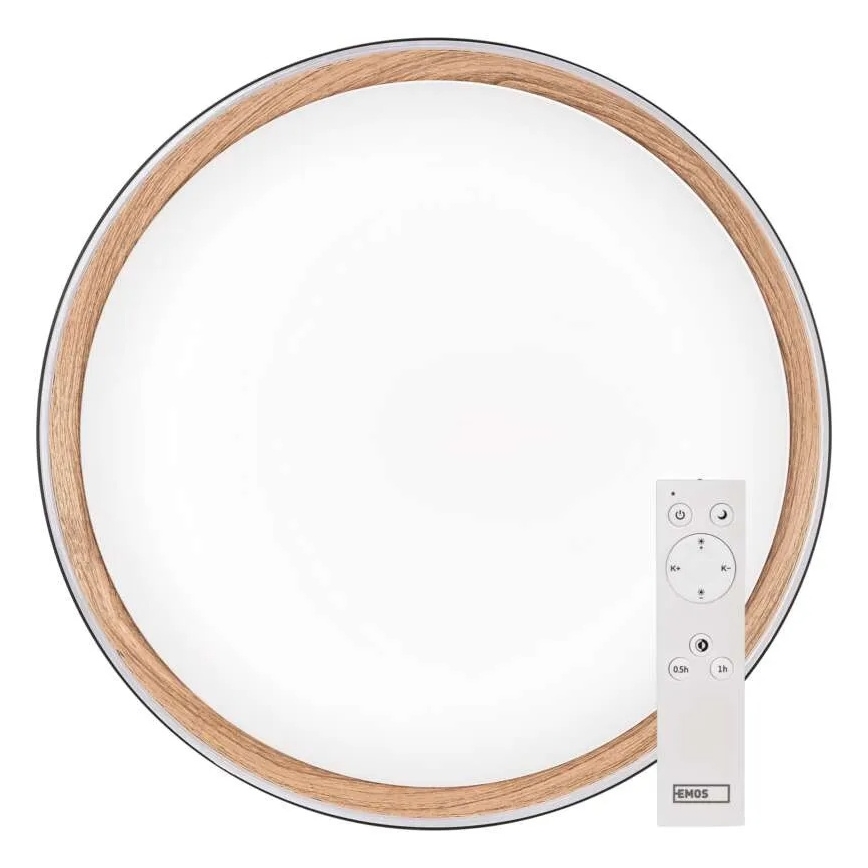 Lámpara de techo LED regulable ILVI LED/45W/230V 2700-6500K Ø 50 cm negro/beige + mando a distancia