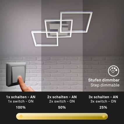 Lámpara de techo LED regulable LED/36W/230V 3000K cromo mate