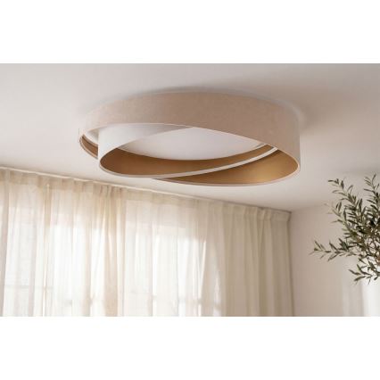 Lámpara de techo LED regulable SMART GALAXY MODERN/24W/230V 3000-6500K Ø 55 cm beige/blanco/dorado + mando a distancia