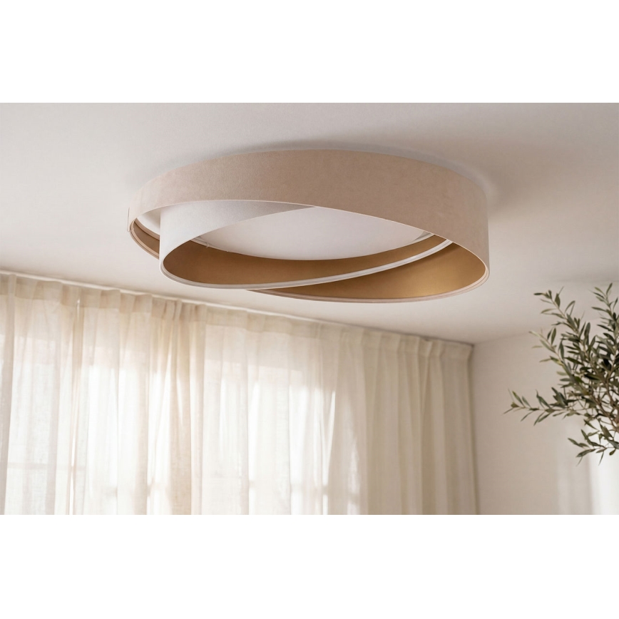 Lámpara de techo LED regulable SMART GALAXY MODERN/24W/230V 3000-6500K Ø 55 cm beige/blanco/dorado + mando a distancia