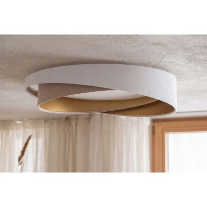 Luminaria de techo regulable SMART GALAXY MODERN LED/24W/230V 3000-6500K Ø 55 cm blanca/beige/dorada + mando a distancia