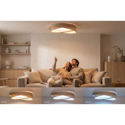 Luminaria LED de techo regulable SMART GALAXY MODERN LED/24W/230V 3000-6500K Ø 55 cm beige/blanco + mando a distancia