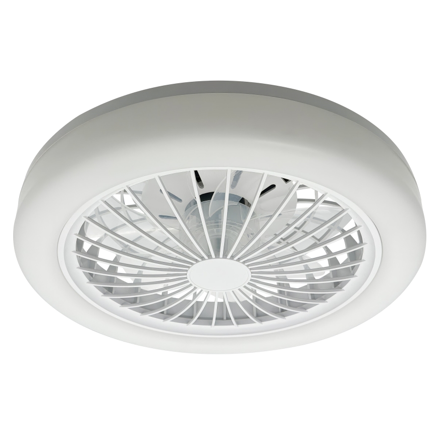 LED RGBW Lámpara de techo regulable con ventilador ZAMBIA LED/24W/230V 3000-6500K blanca + mando a distancia