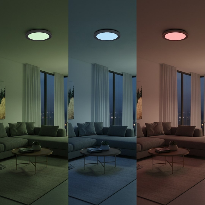 Plafón LED RGBW regulable MELO LED/36W/230V 3000-6000K Ø 39 cm blanco + mando a distancia