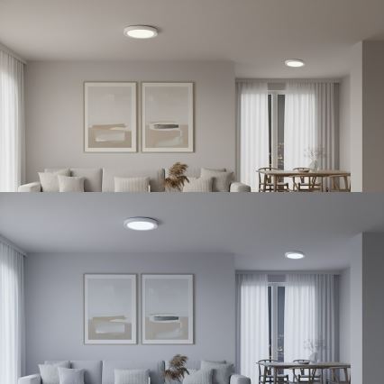 Plafón LED RGBW regulable MELO LED/36W/230V 3000-6000K Ø 39 cm blanco + mando a distancia