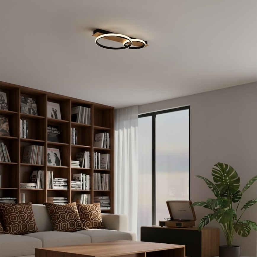Lámpara de techo LED ROWENA LED/14W/230V negro/marrón
