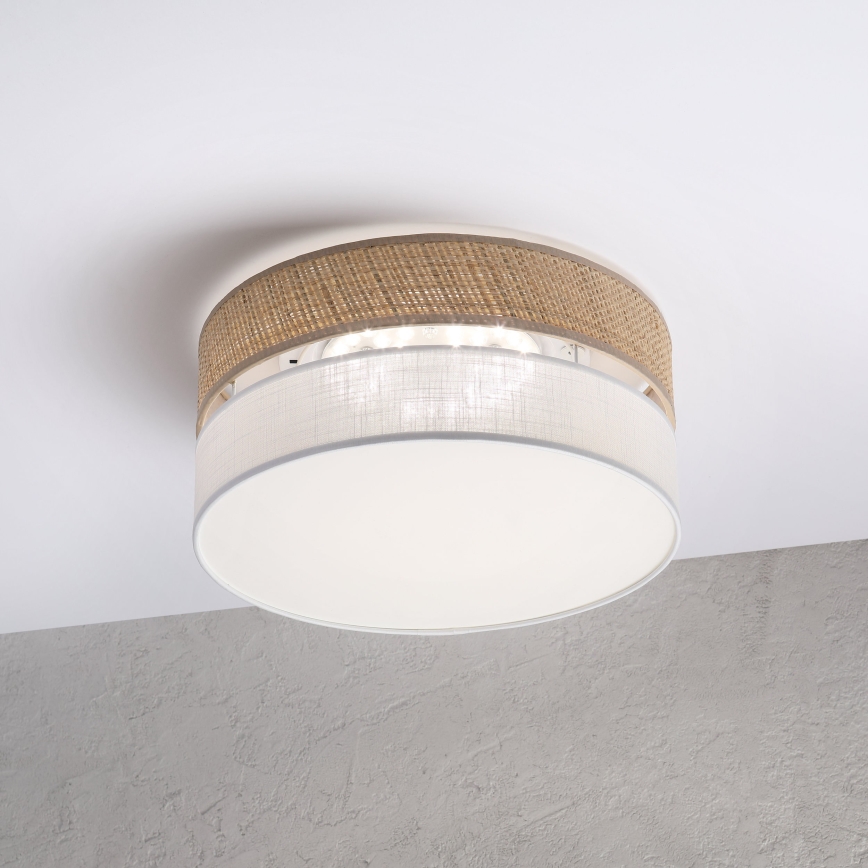 Lámpara de techo LED SIRJA BOHO LED/20W/230V 4000K diámetro 35 cm beige/blanca