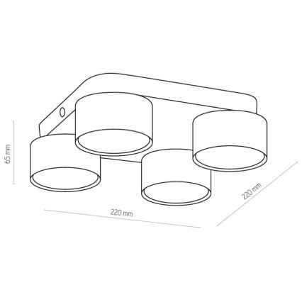 Lámpara de techo LED SPACE, 4x GX53/15W/230V, blanca