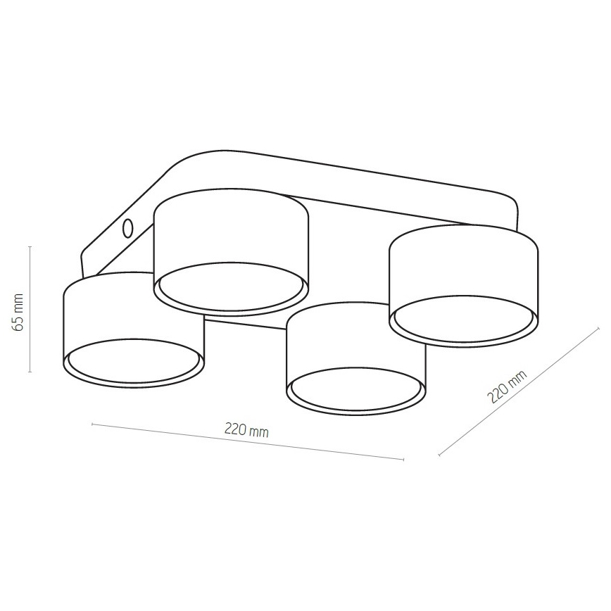 Lámpara de techo LED SPACE, 4x GX53/15W/230V, blanca