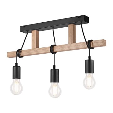 Lámpara de techo LEONIDAS 3xE27/60W/230V roble