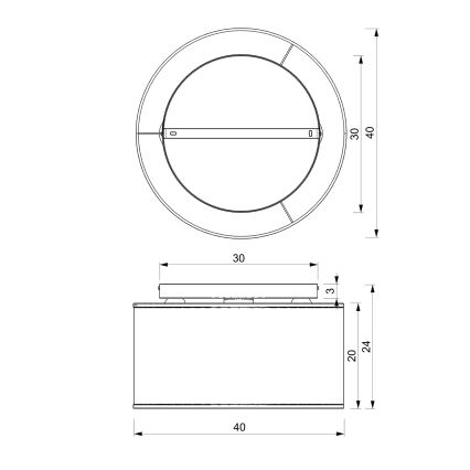 Lámpara de techo empotrada LOFT SHADE 3xE27/60W/230V negro/dorado