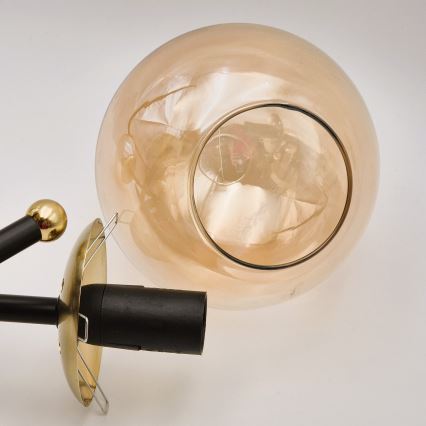 Lámpara de techo MALENA 6xE14/5W/230V dorado/negro/beige ahumado