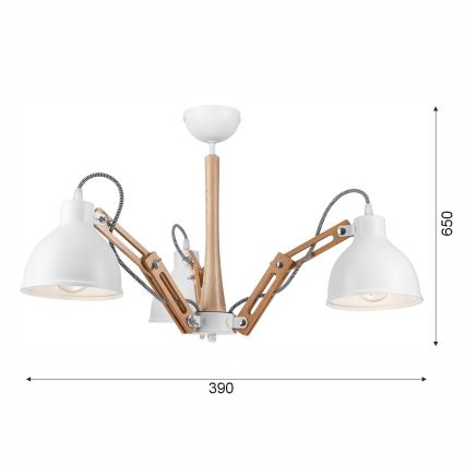 Lámpara de techo empotrada MARCELLO 3xE27/60W/230V haya