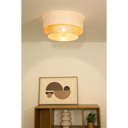Lámpara de techo NATIA 1xE27/60W/230V Ø 45 cm blanco/marrón