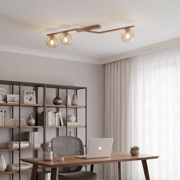 Lámpara de techo NATON 3xE14/10W/230V beige/ahumado beige