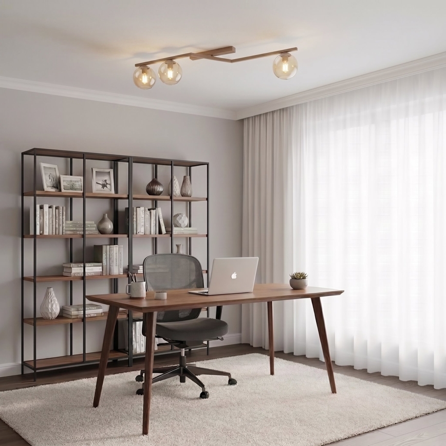 Lámpara de techo NATON 3xE14/10W/230V beige/ahumado beige
