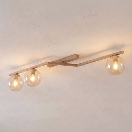 Lámpara de techo NATON 3xE14/10W/230V beige/ahumado beige