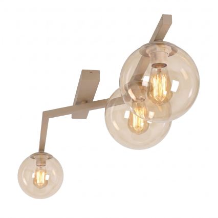 Lámpara de techo NATON 3xE14/10W/230V beige/ahumado beige
