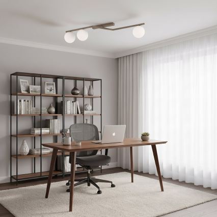 Lámpara de techo NATON 3xE14/10W/230V beige/blanco