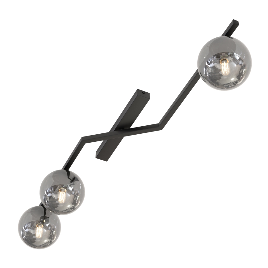 Lámpara de techo NATON 3xE14/10W/230V negro/ahumado
