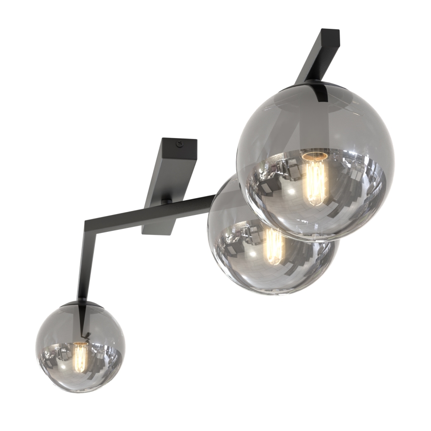 Lámpara de techo NATON 3xE14/10W/230V negro/ahumado