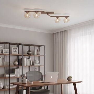 Lámpara de techo NATON 4xE14/10W/230V beige/ahumado beige