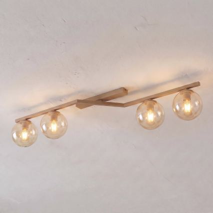 Lámpara de techo NATON 4xE14/10W/230V beige/ahumado beige