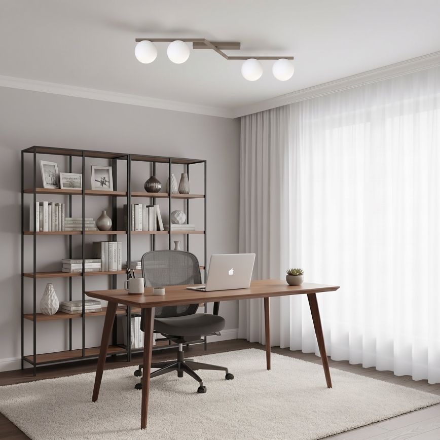 Lámpara de techo NATON 4xE14/10W/230V beige/blanco
