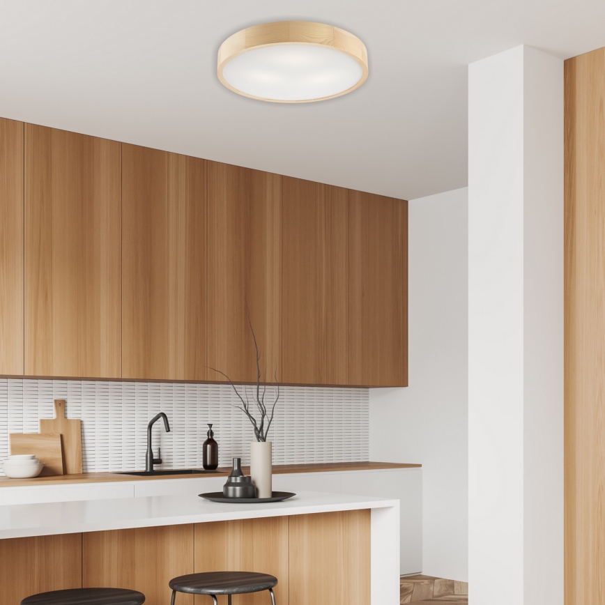 Lámpara de techo NATURAL 3xE27/60W/230V, diámetro 47,5 cm, madera de pino
