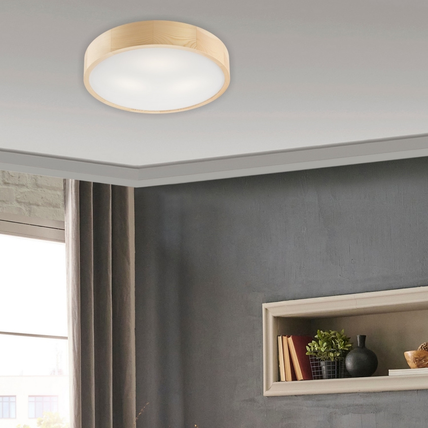 Lámpara de techo NATURAL 3xE27/60W/230V, diámetro 47,5 cm, madera de pino