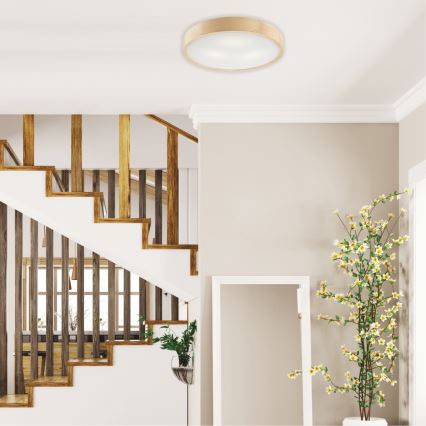 Lámpara de techo NATURAL 3xE27/60W/230V, diámetro 47,5 cm, madera de pino
