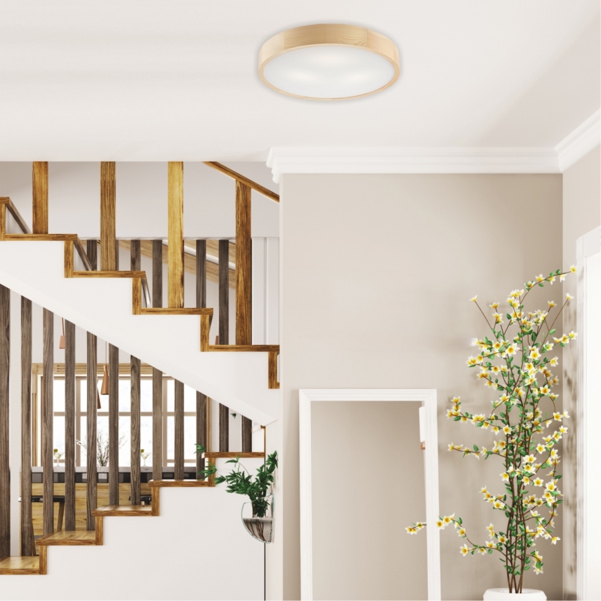 Lámpara de techo NATURAL 3xE27/60W/230V, diámetro 47,5 cm, madera de pino