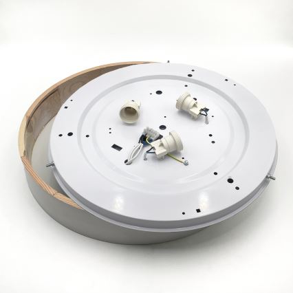 Lámpara de techo NATURAL 5xE27/15W/230V Ø 47,5 cm pino/blanco