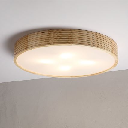 Lámpara de techo NATURAL MODERN 4xE27/15W/230V Ø 58 cm de pino
