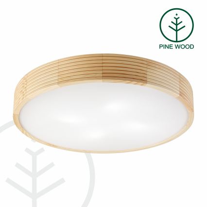 Lámpara de techo NATURAL MODERN 4xE27/15W/230V Ø 58 cm de pino