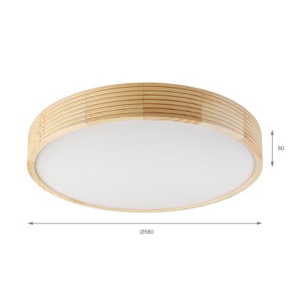Lámpara de techo NATURAL MODERN 4xE27/15W/230V Ø 58 cm de pino