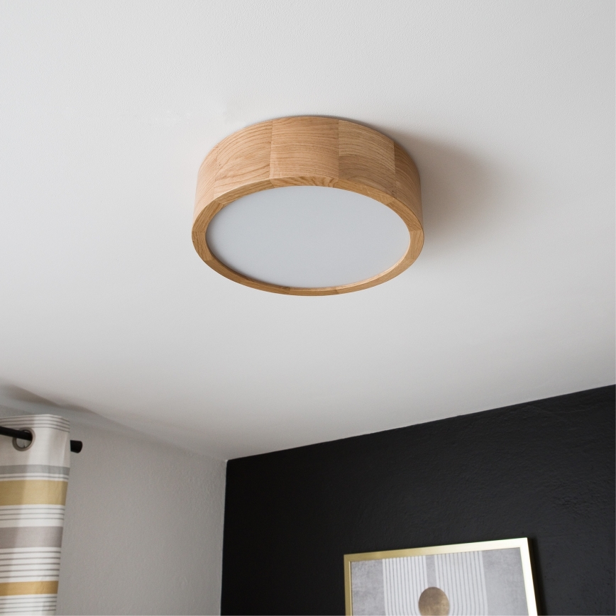 Lámpara de techo OAK 1xE27/60W/230V roble, diámetro 27,5 cm