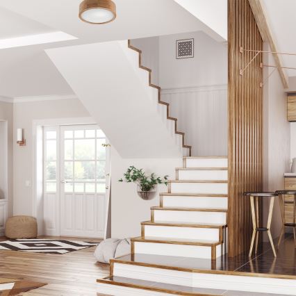 Lámpara de techo OAK 1xE27/60W/230V roble, diámetro 27,5 cm