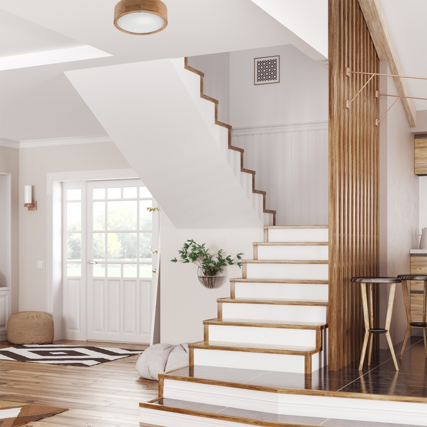 Lámpara de techo OAK 1xE27/60W/230V roble, diámetro 27,5 cm