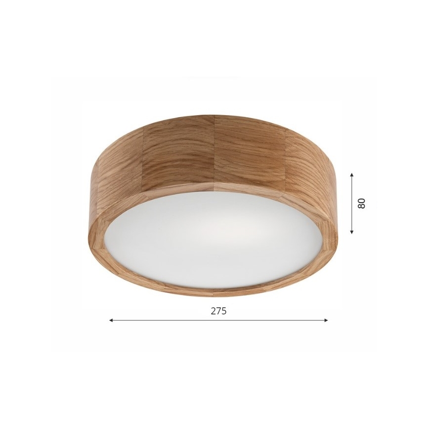 Lámpara de techo OAK 1xE27/60W/230V roble, diámetro 27,5 cm