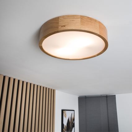 Lámpara de techo OAK 2xE27/60W/230V roble ? 37,5 cm