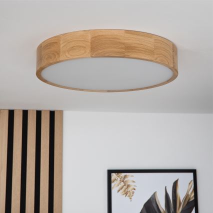 Lámpara de techo OAK 3xE27/60W/230V roble Ø 47,5 cm