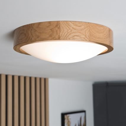 Lámpara de techo OAK SLIM 1xE27/60W/230V roble ? 27 cm