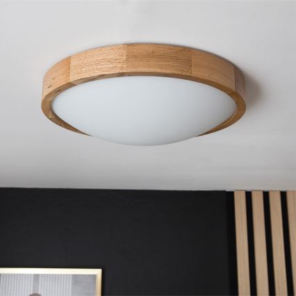 Lámpara de techo OAK SLIM 2xE27/60W/230V roble ? 37 cm