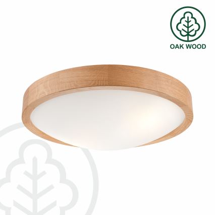 Lámpara de techo OAK SLIM 2xE27/60W/230V roble ? 37 cm