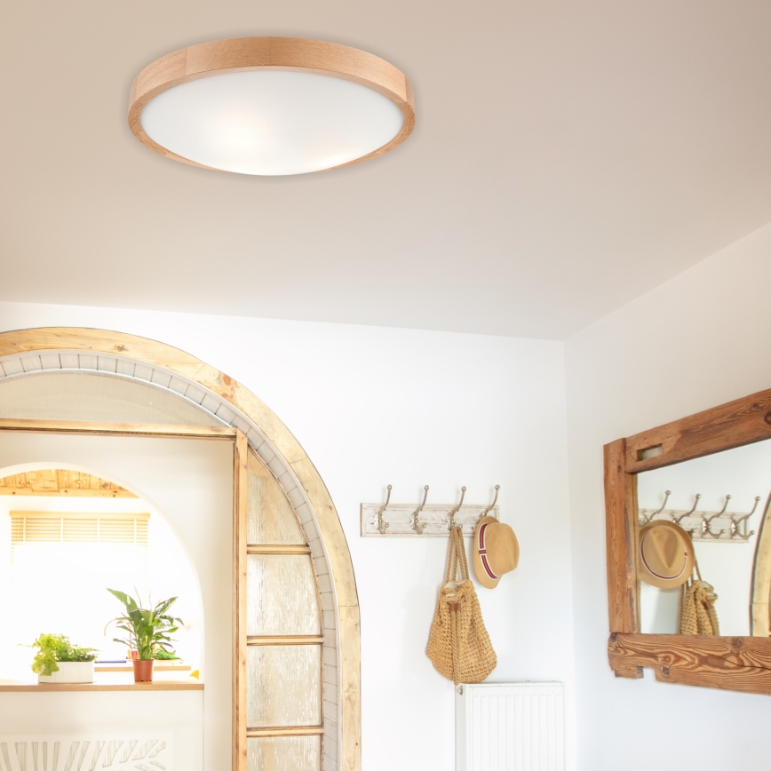 Lámpara de techo OAK SLIM 3xE27/60W/230V roble ø 47 cm