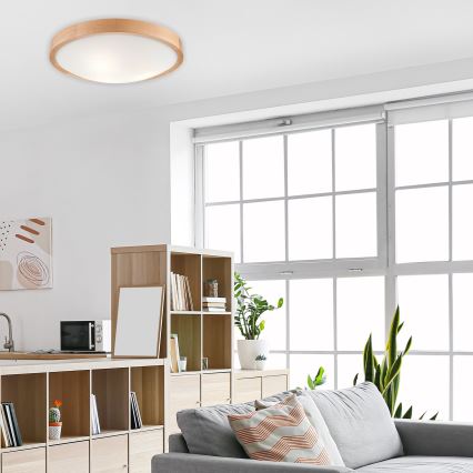 Lámpara de techo OAK SLIM 3xE27/60W/230V roble ø 47 cm