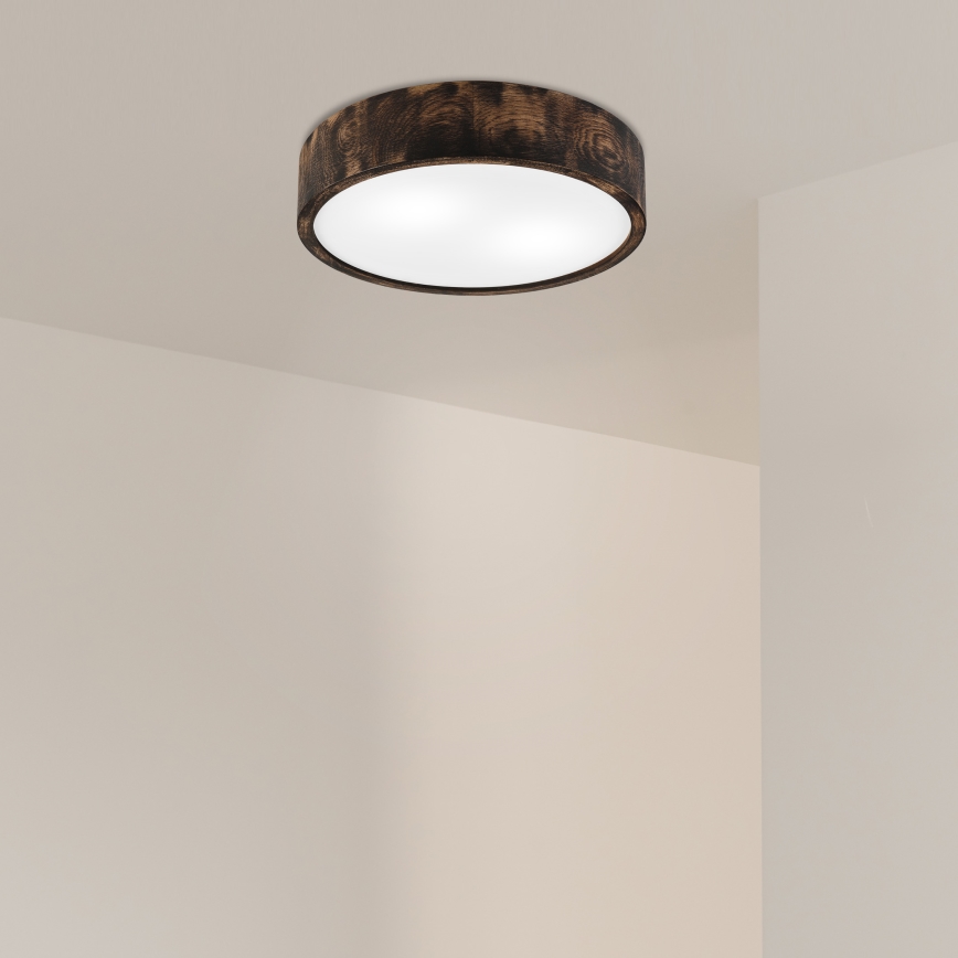 Lámpara de techo OAK SMOKY 2xE27/15W/230V Ø 37,5 cm roble/marrón oscuro