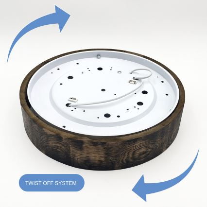 Lámpara de techo OAK SMOKY 2xE27/15W/230V Ø 37,5 cm roble/marrón oscuro